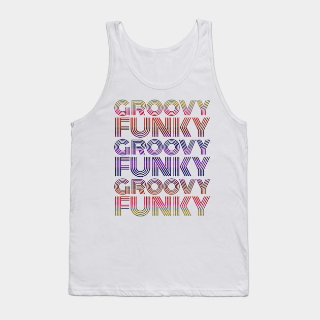 Groovy Funky Disco Colorful Tank Top by HighBrowDesigns